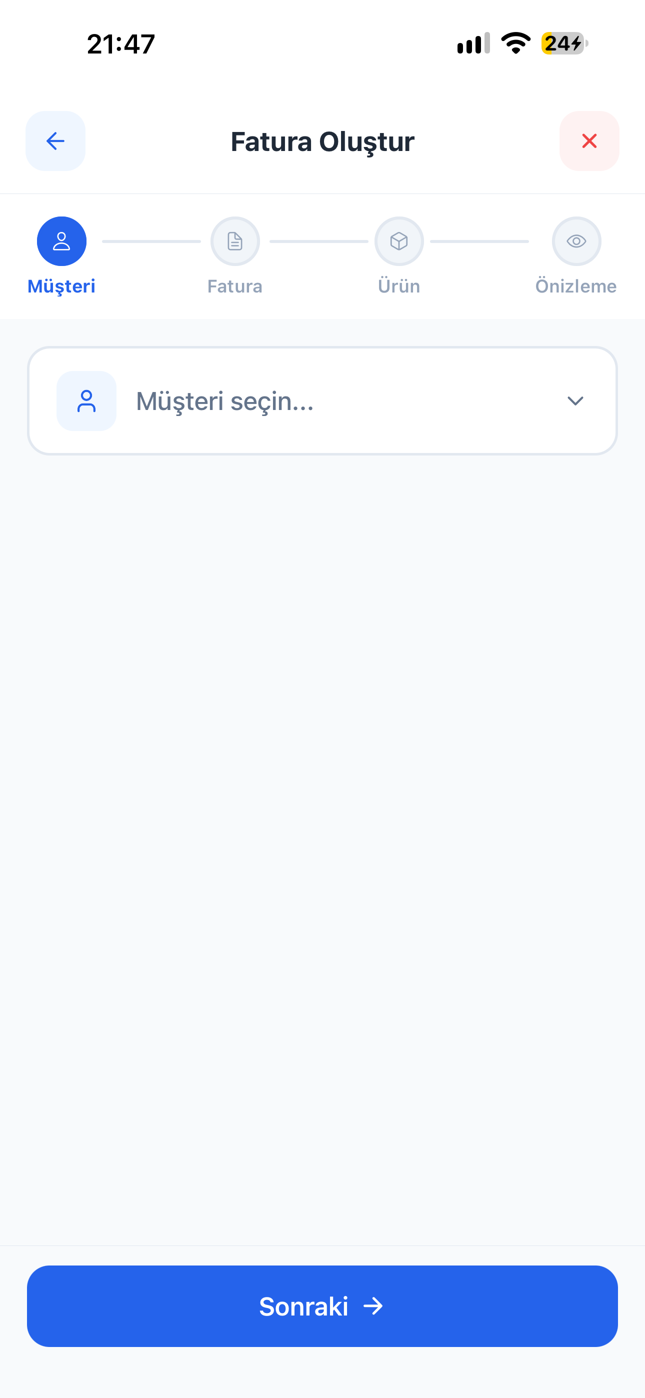 Fatura Oluşturma